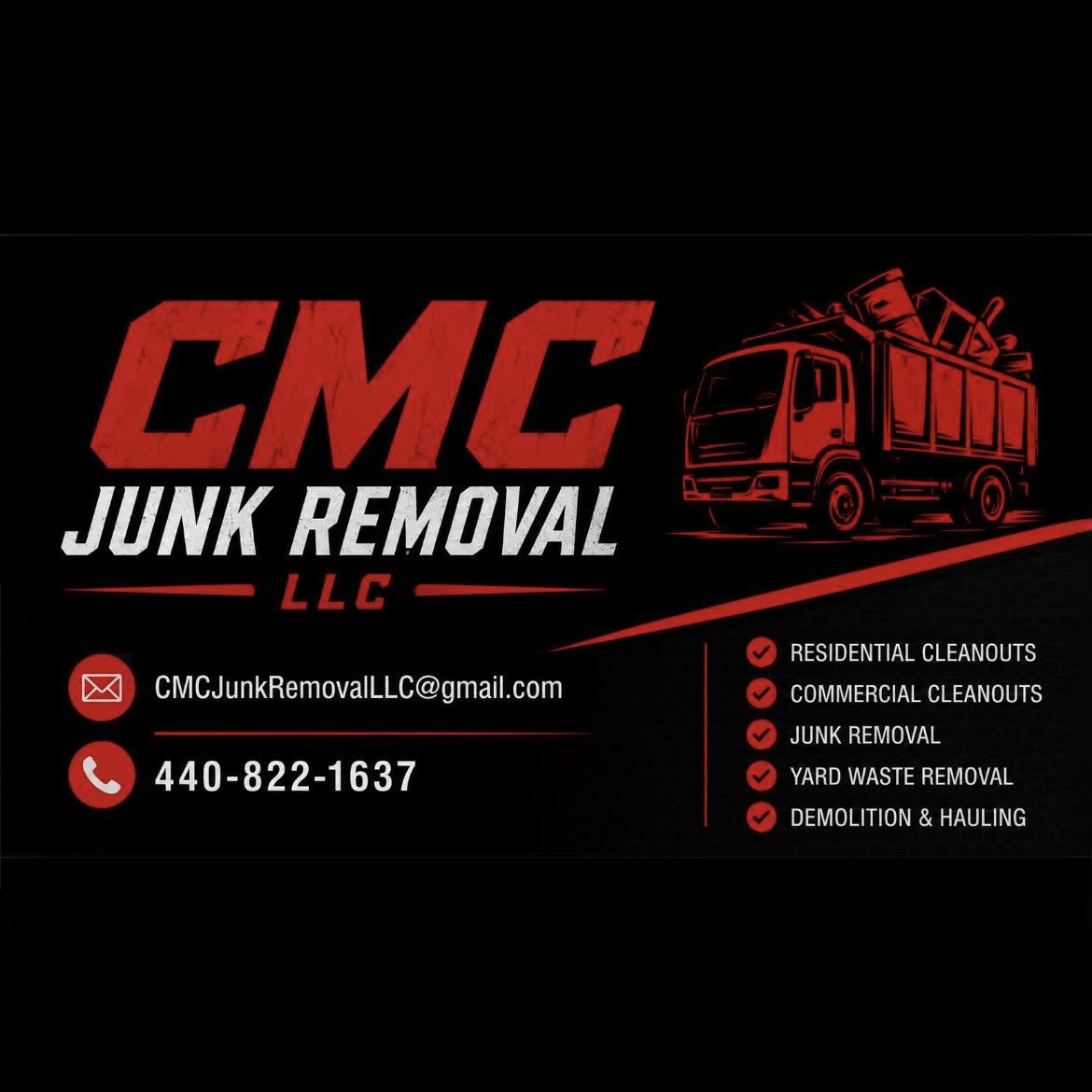 CMC Junk Removal LLC business card